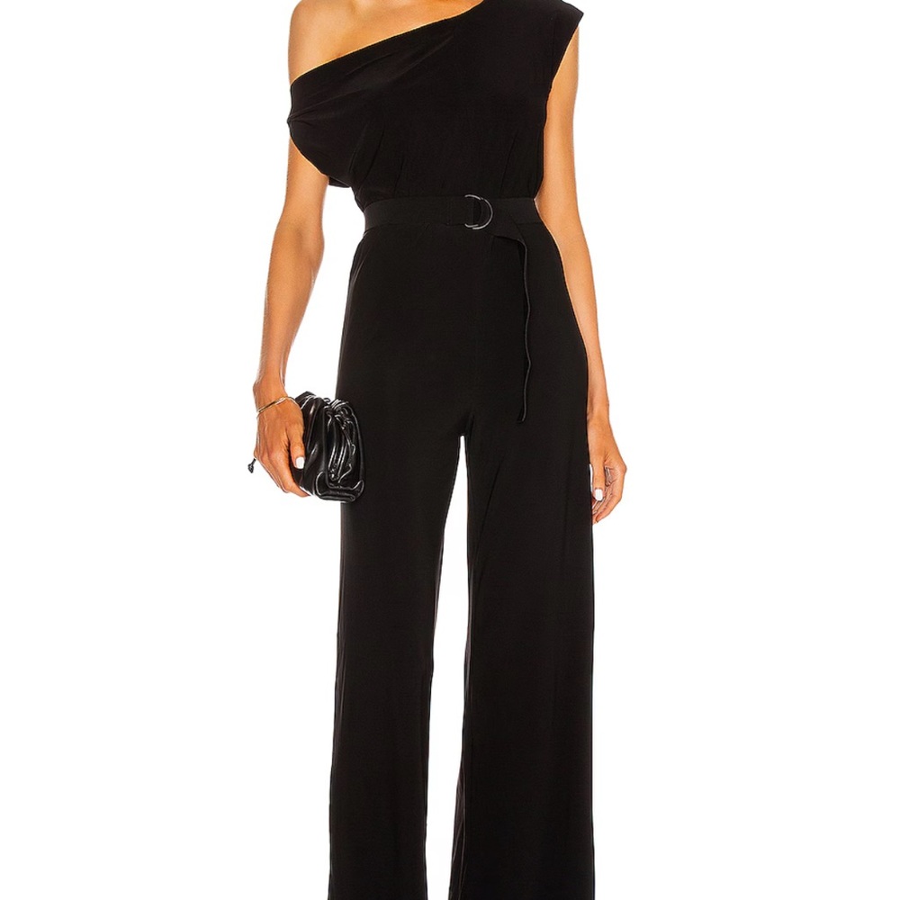 Norma Kamali Black One-Shoulder Jumpsuit